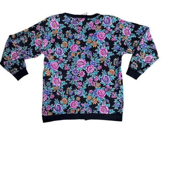 Cardigan Colorful Floral Granny with Should Pads Medium - Picture 4 of 5